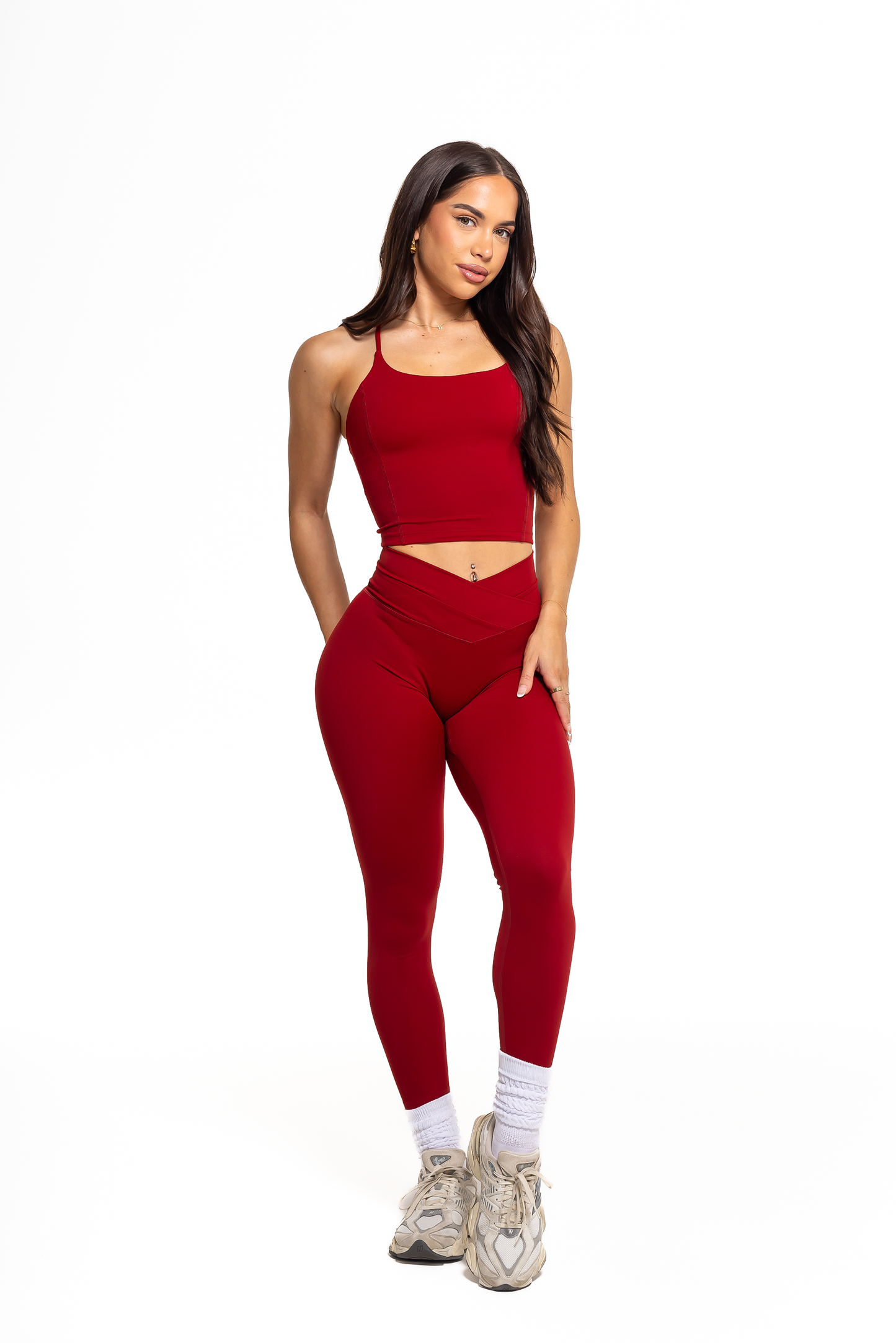 Crossover Leggings - Wine Red *Bundle 3 for 20% off