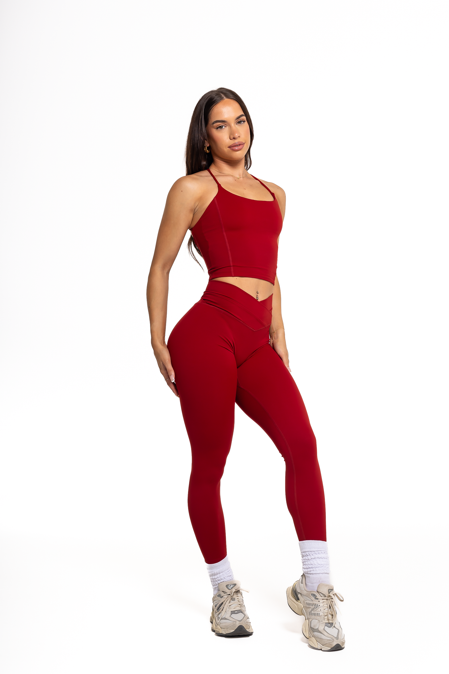 Crossover Leggings - Wine Red *Bundle 3 for 20% off