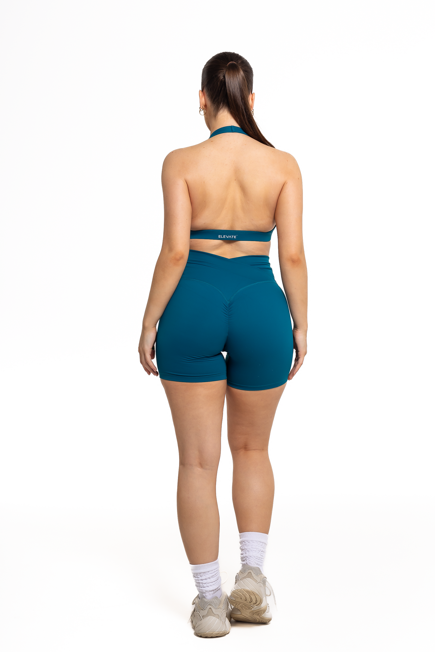 Crossover Scrunch Shorts - Ocean Teal